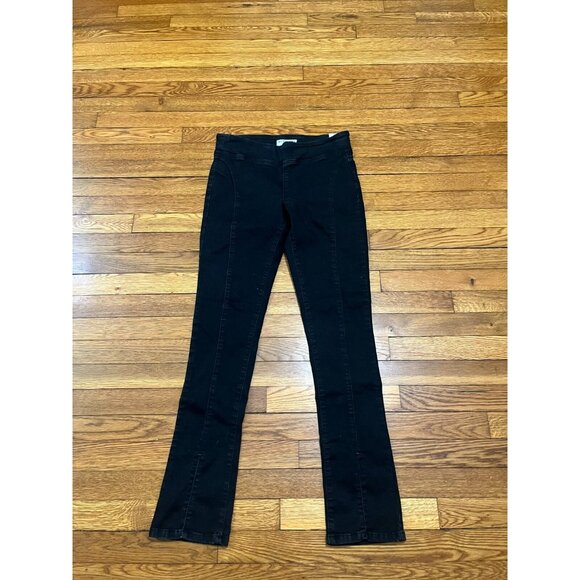 Free People We The Free Double Dutch Slit Hem Pull On Jeans Black size Small NWT - Picture 2 of 9